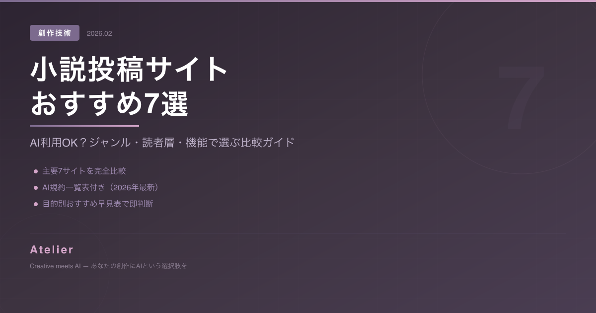小説投稿サイトおすすめ7選 OGP